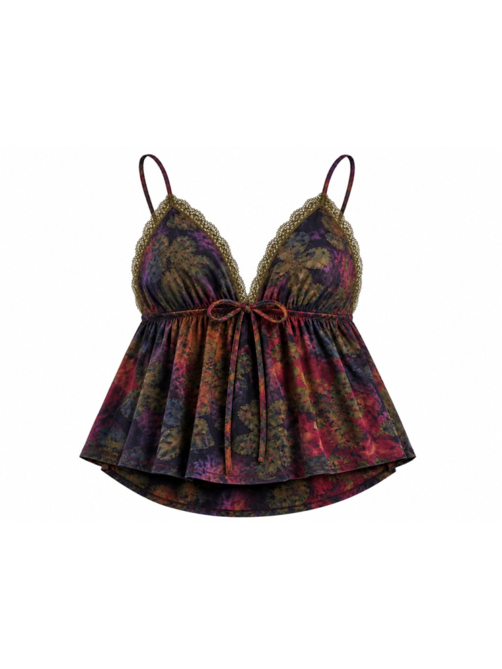 Women's ROMWE Floral Camisole Top Size L Red Purple
336